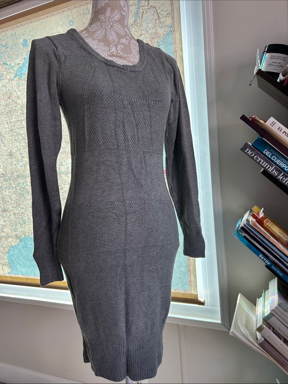 torrid Charcoal Gray Long Sleeve Knit Bodycon Dress